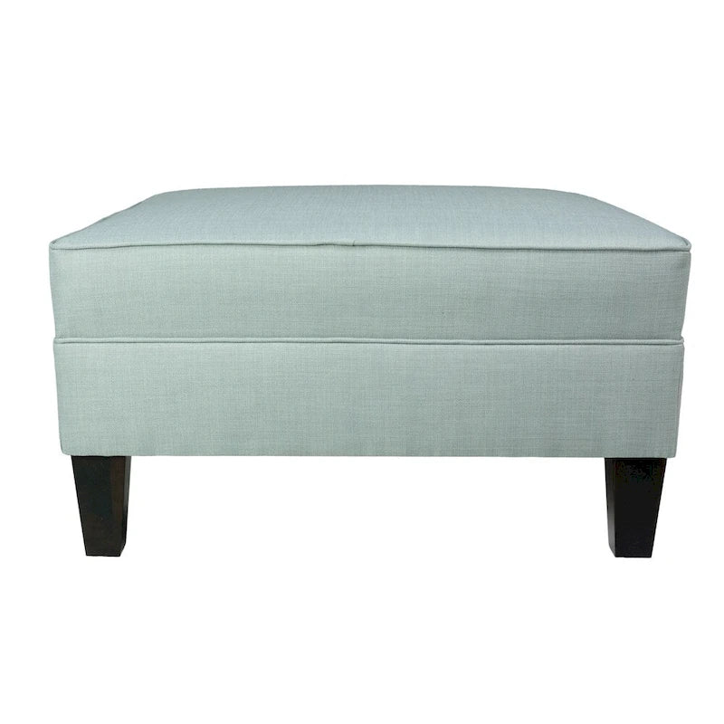 Squared Upholstered Welted Oversized Storage Ottoman