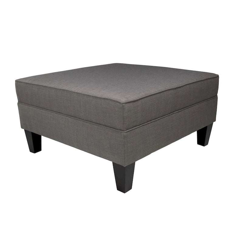 Squared Upholstered Welted Oversized Storage Ottoman
