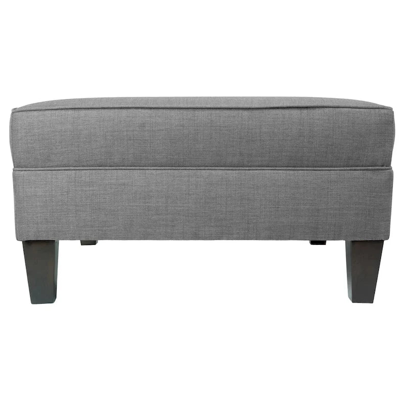 Squared Upholstered Welted Oversized Storage Ottoman