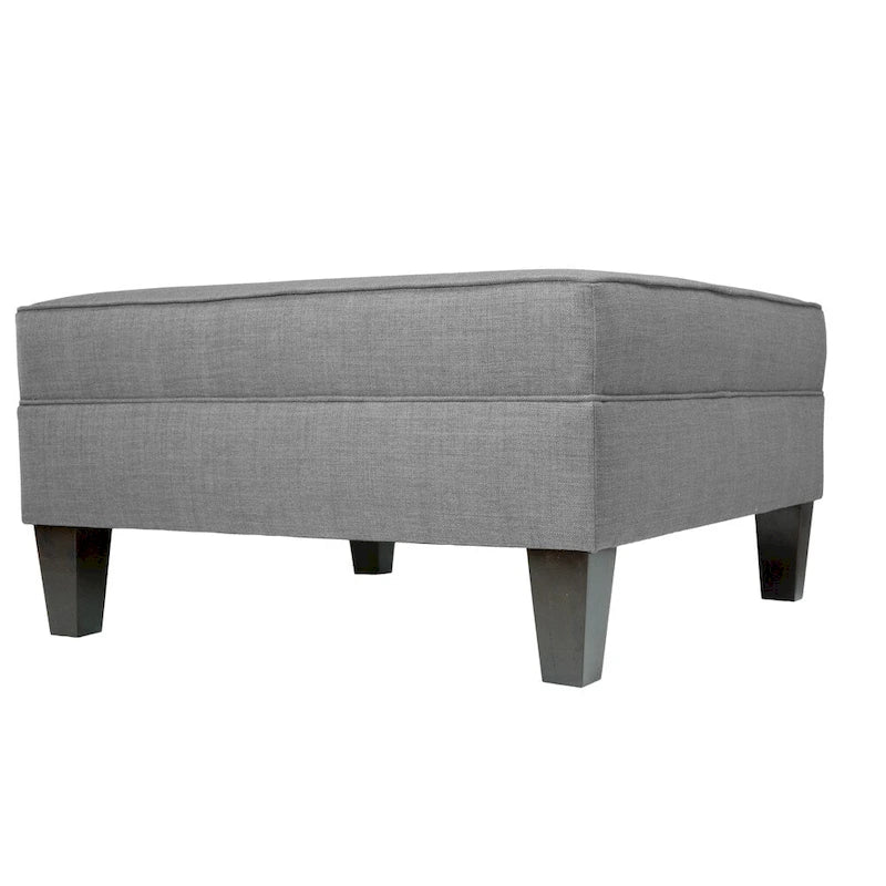 Squared Upholstered Welted Oversized Storage Ottoman