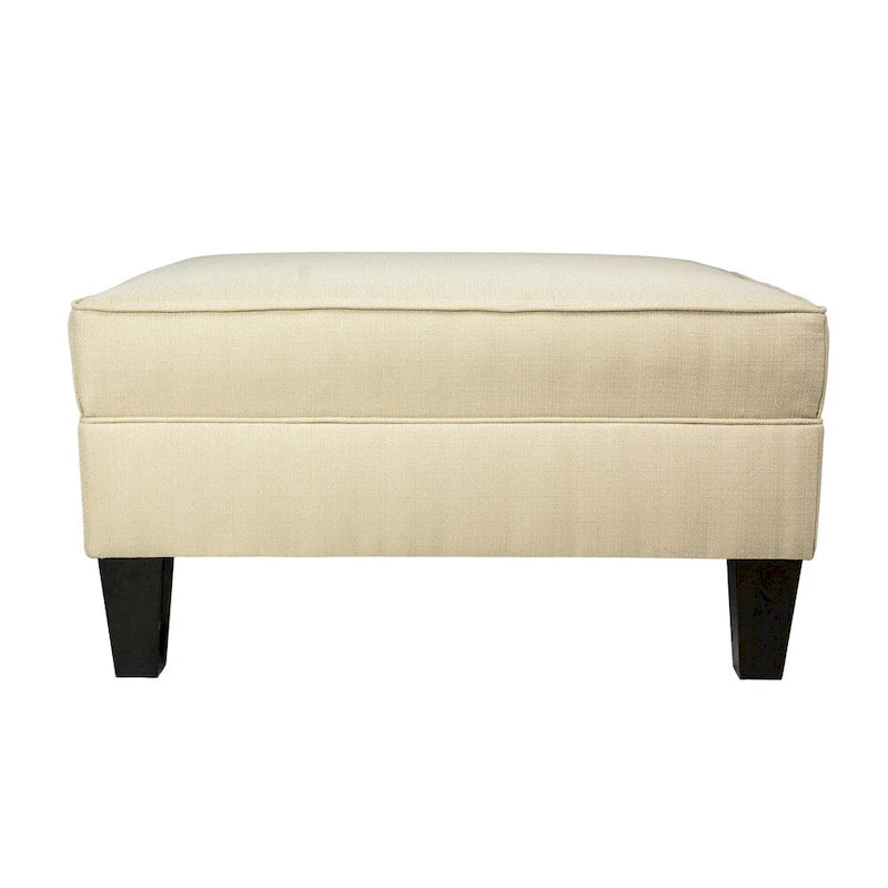 Squared Upholstered Welted Oversized Storage Ottoman