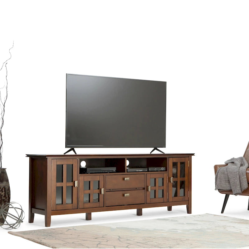 Solid Wood 72" Wide TV Media Stand For TVs up to 80"