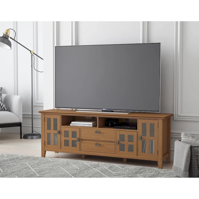Solid Wood 72" Wide TV Media Stand For TVs up to 80"