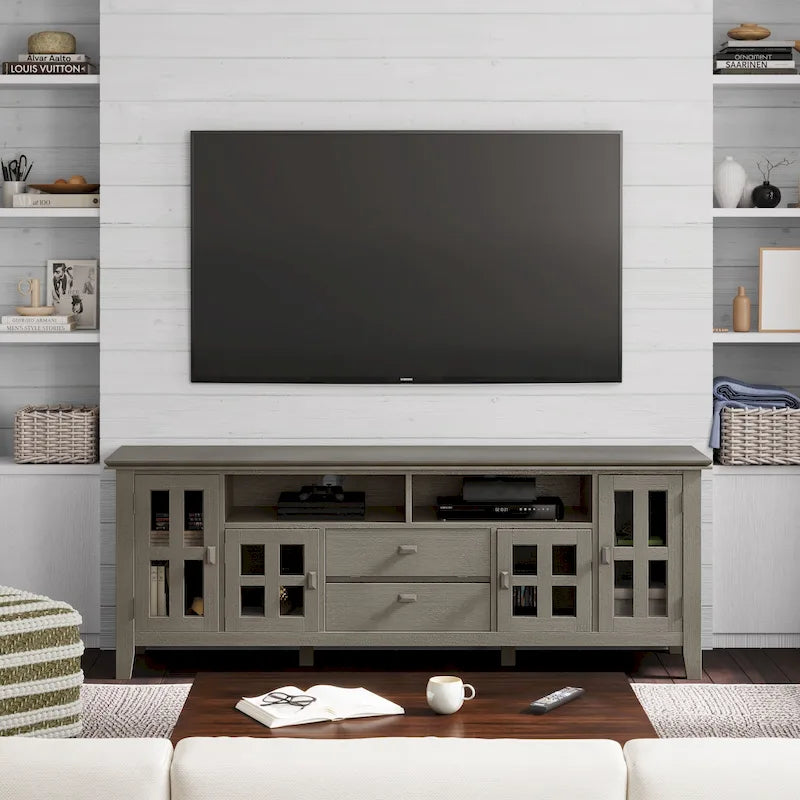 Solid Wood 72" Wide TV Media Stand For TVs up to 80"