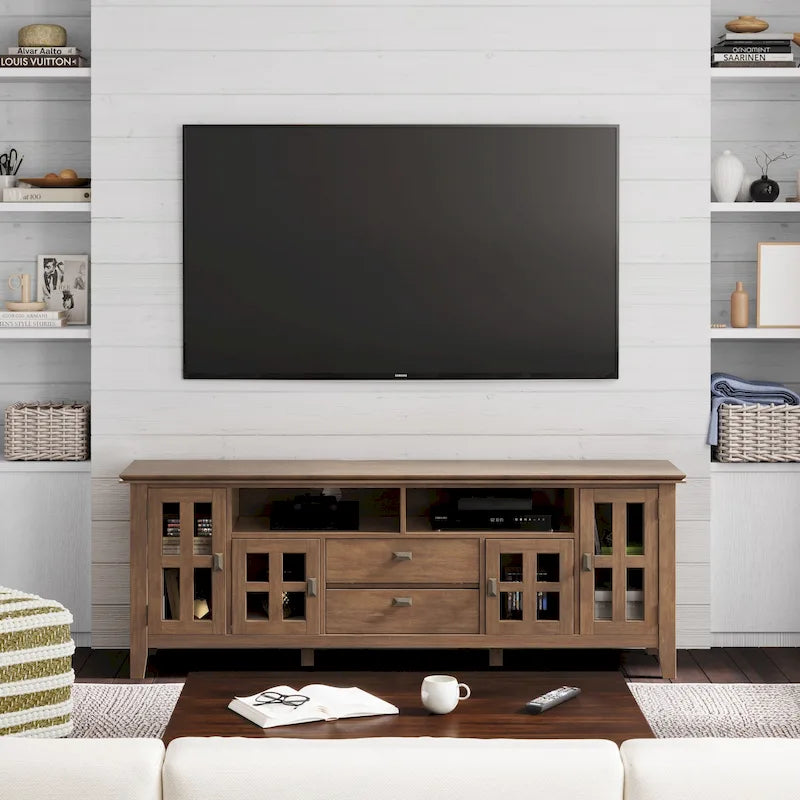 Solid Wood 72" Wide TV Media Stand For TVs up to 80"