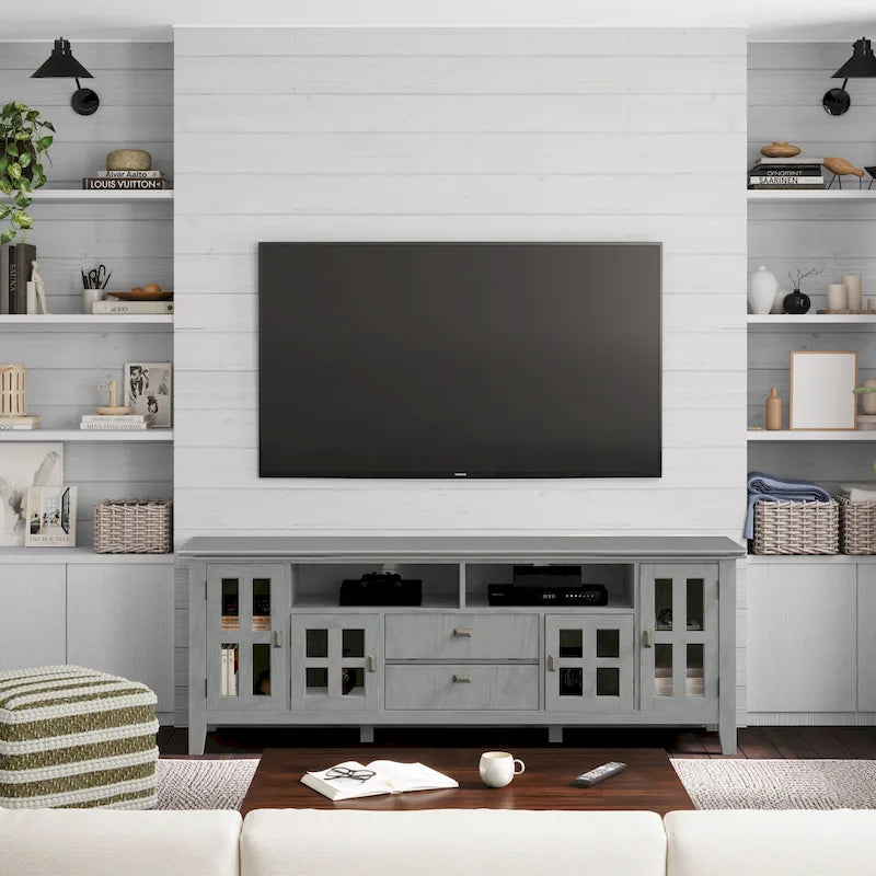 Solid Wood 72" Wide TV Media Stand For TVs up to 80"