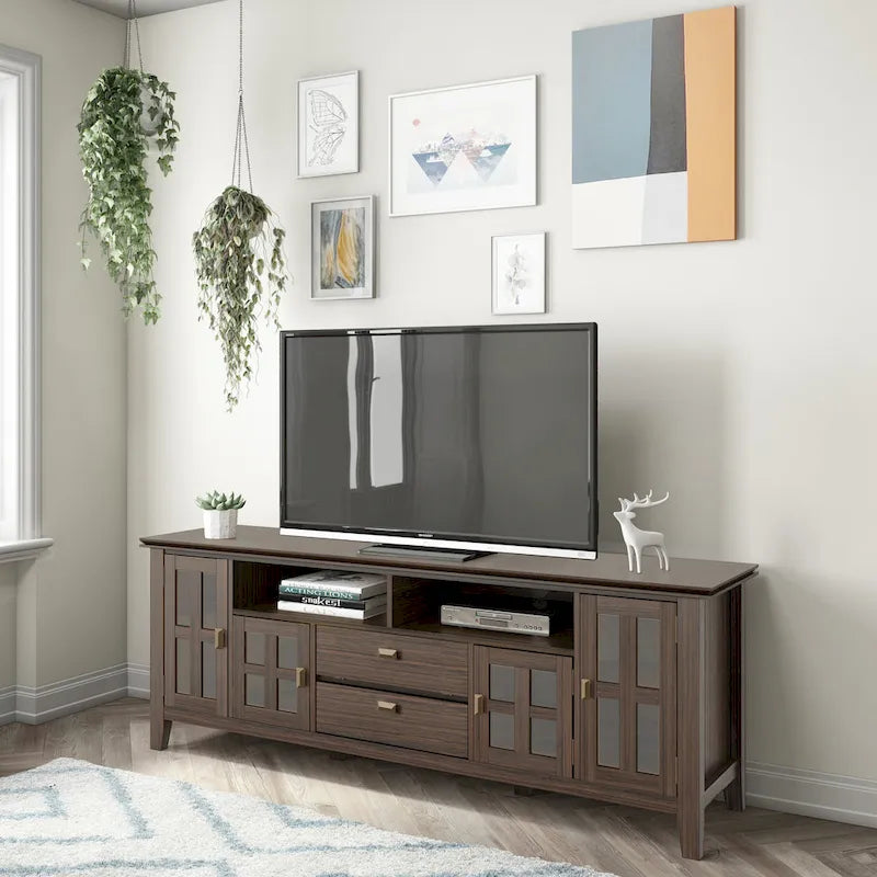 Solid Wood 72" Wide TV Media Stand For TVs up to 80"