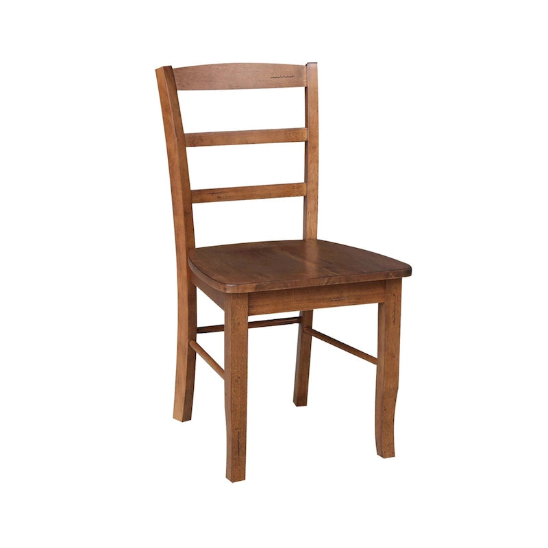 36" Round Top Pedestal Extension Dining Table with 12" Leaf and 4 Chairs
