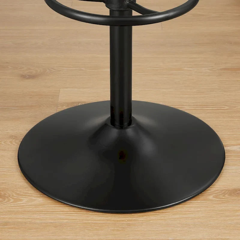 Genuine Leather Swivel Bar Stool with Adjustable Height