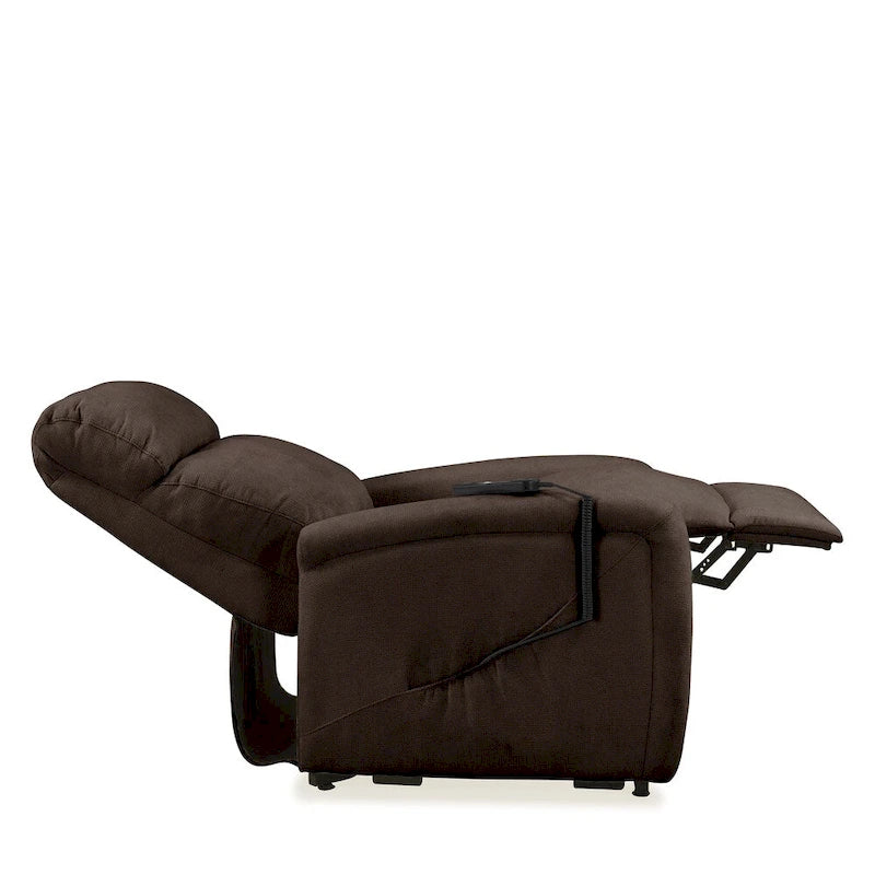 Brown Chenille Power Recline and Lift Chair