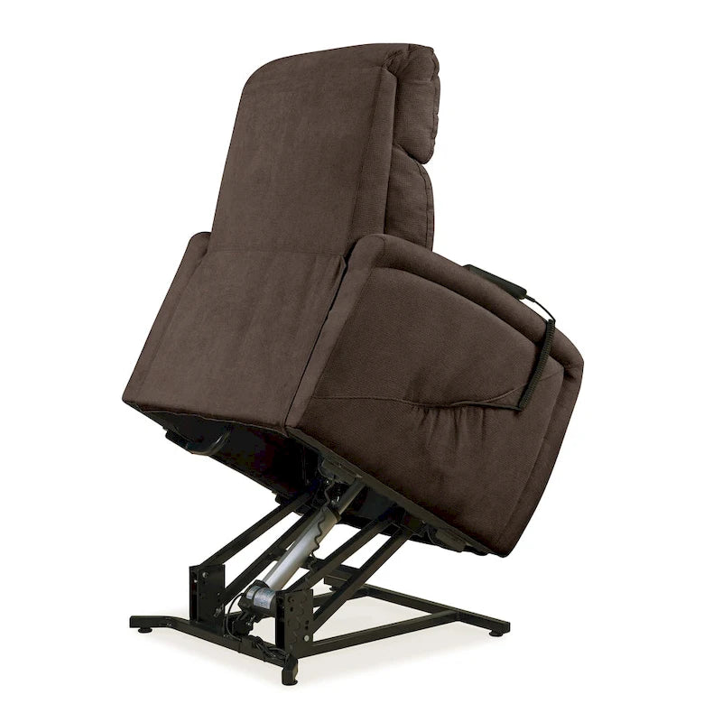 Brown Chenille Power Recline and Lift Chair