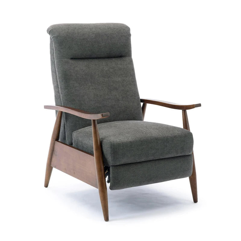 Wood Arm Push Back Recliner