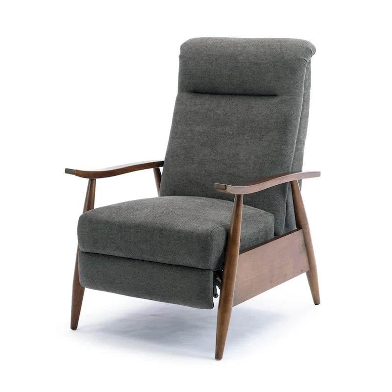 Wood Arm Push Back Recliner