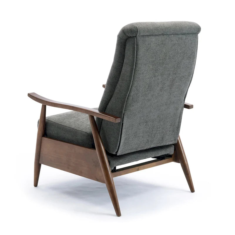 Wood Arm Push Back Recliner