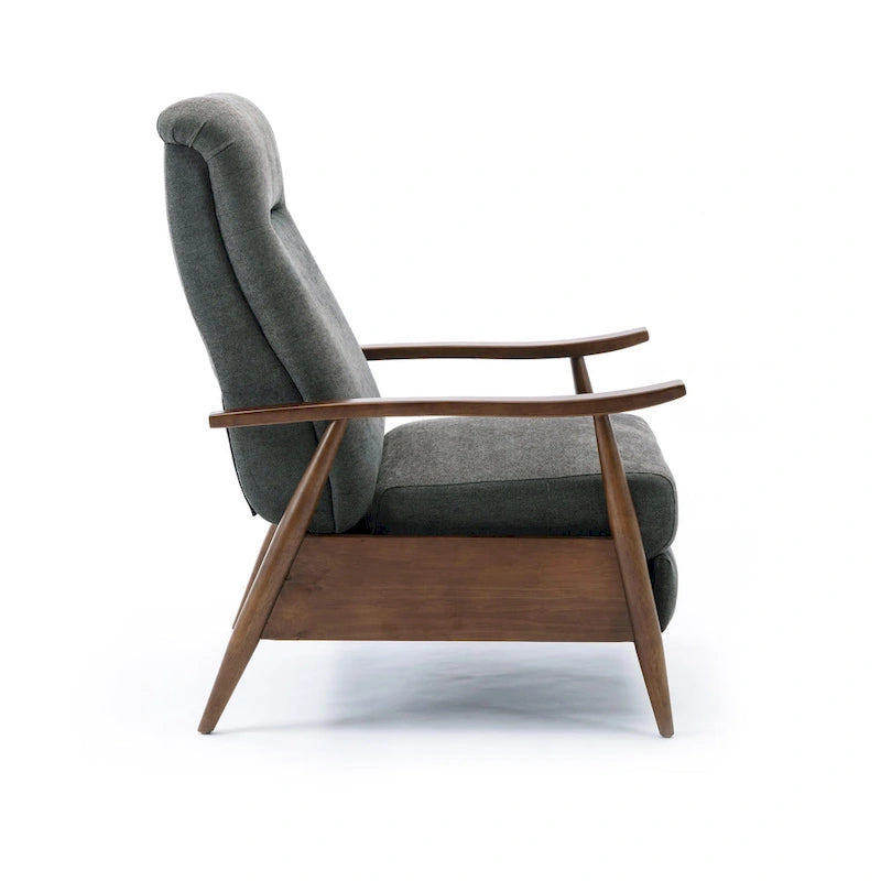 Wood Arm Push Back Recliner