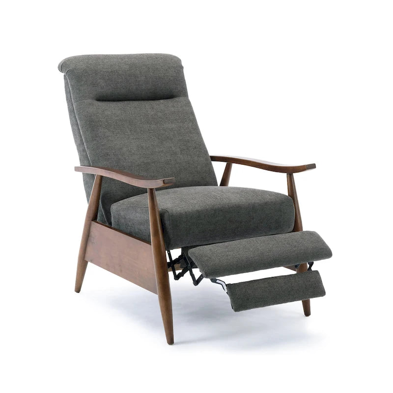 Wood Arm Push Back Recliner