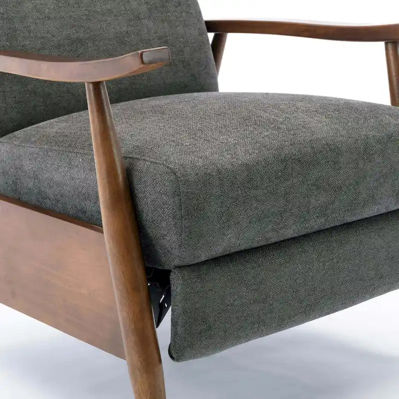 Wood Arm Push Back Recliner