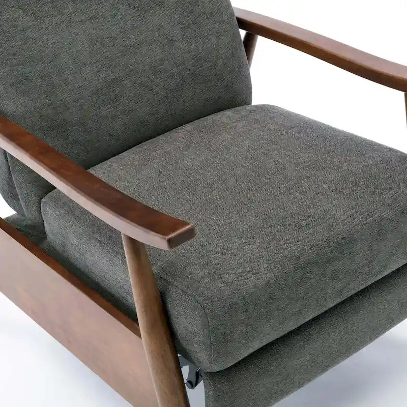 Wood Arm Push Back Recliner