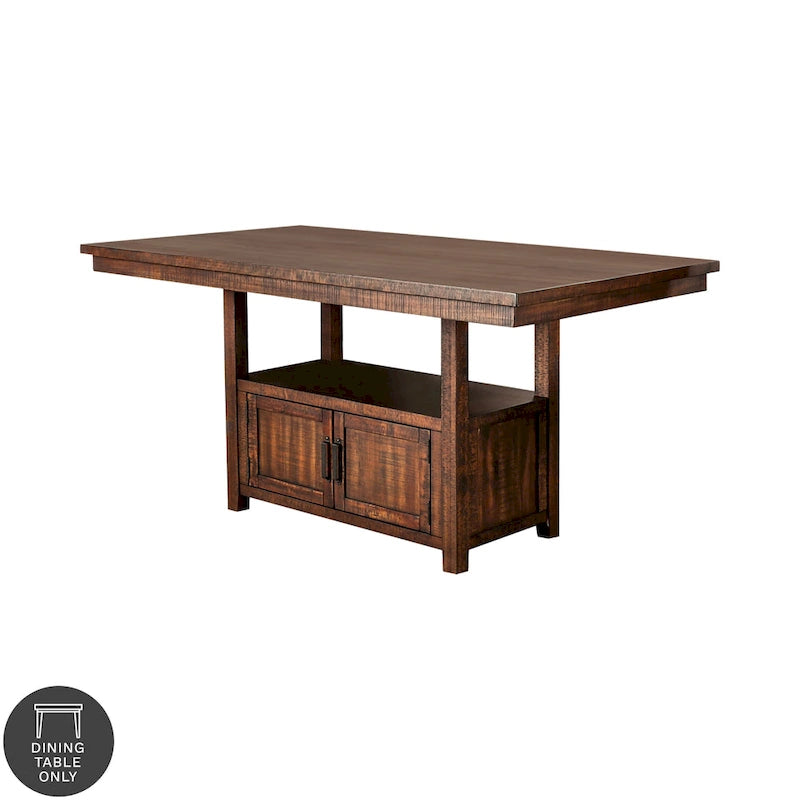 Rustic 75-inch Walnut Counter Height Table