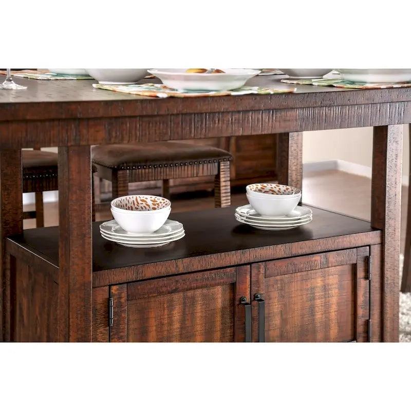 Rustic 75-inch Walnut Counter Height Table