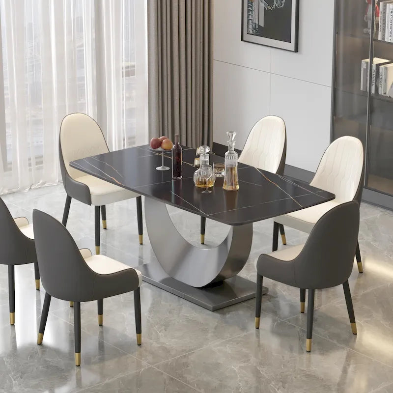 71" Modern Rectangular Sintered Stone Dining Table