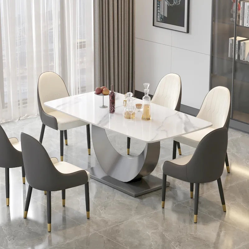 71" Modern Rectangular Sintered Stone Dining Table