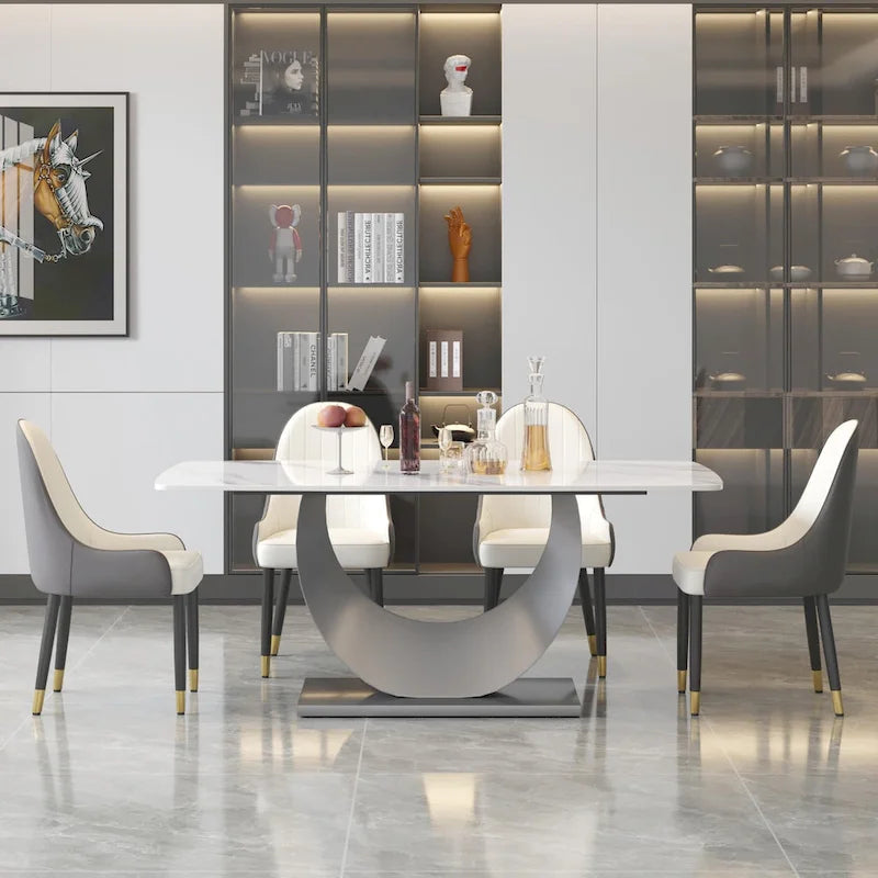 71" Modern Rectangular Sintered Stone Dining Table