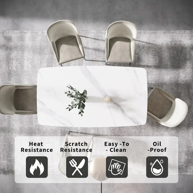71" Modern Rectangular Sintered Stone Dining Table