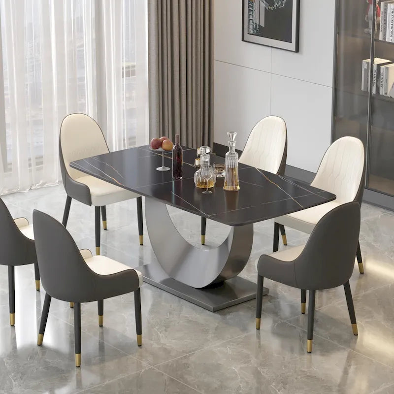 71" Modern Rectangular Sintered Stone Dining Table