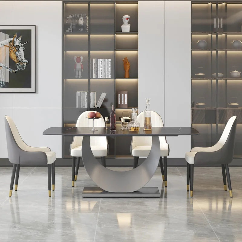 71" Modern Rectangular Sintered Stone Dining Table