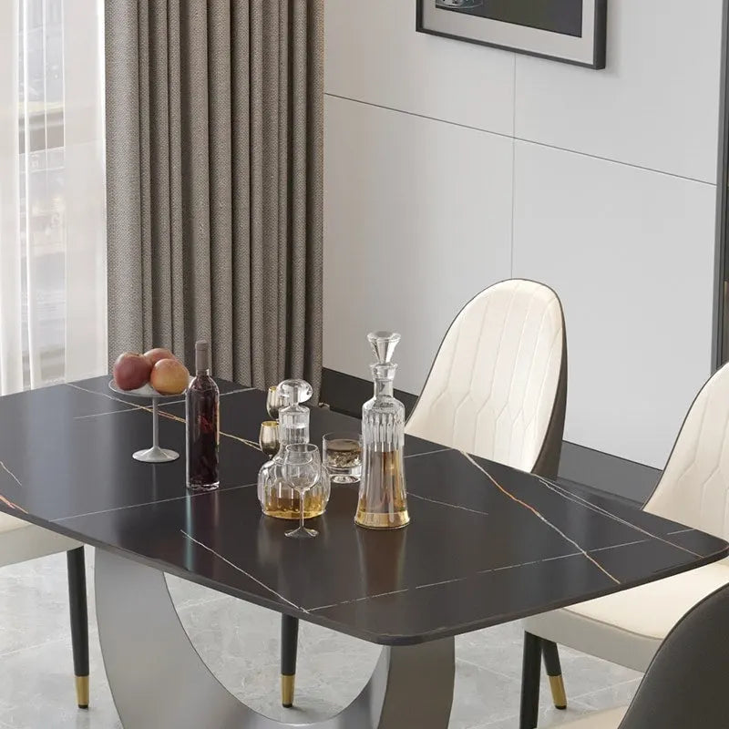 71" Modern Rectangular Sintered Stone Dining Table