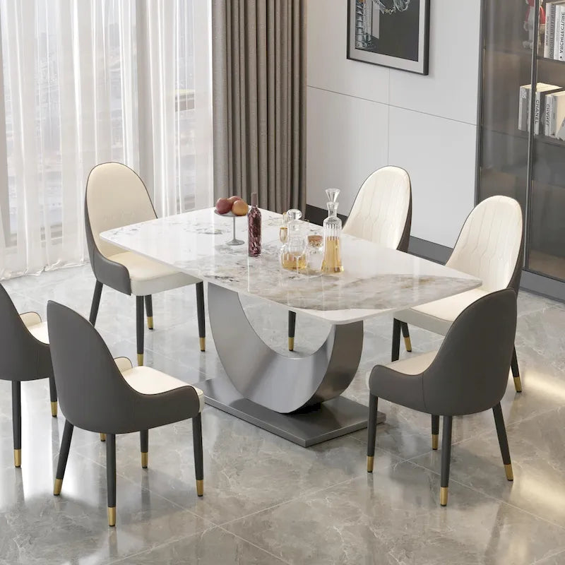 71" Modern Rectangular Sintered Stone Dining Table