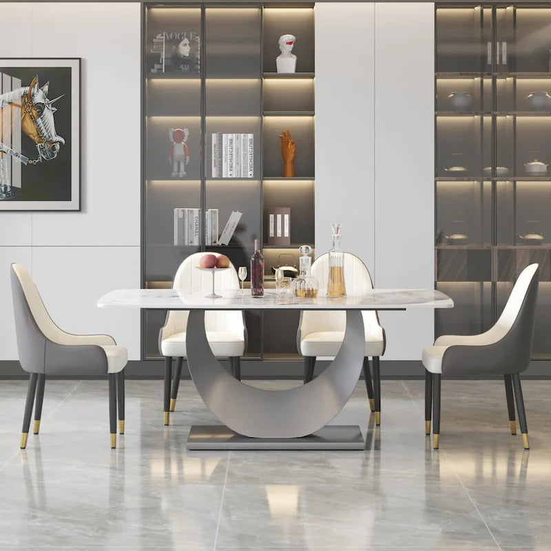 71" Modern Rectangular Sintered Stone Dining Table