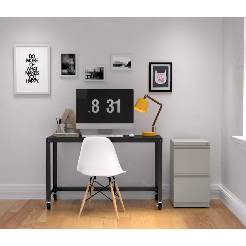 Steel Mobile Two-Drawer File Pedestal with Lock