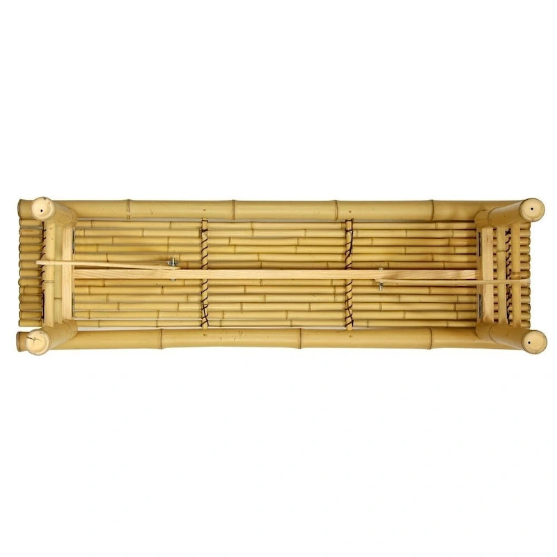 Japanese-Style Light Bamboo Folding Bench - 47"W x 14"D x 15.75"H