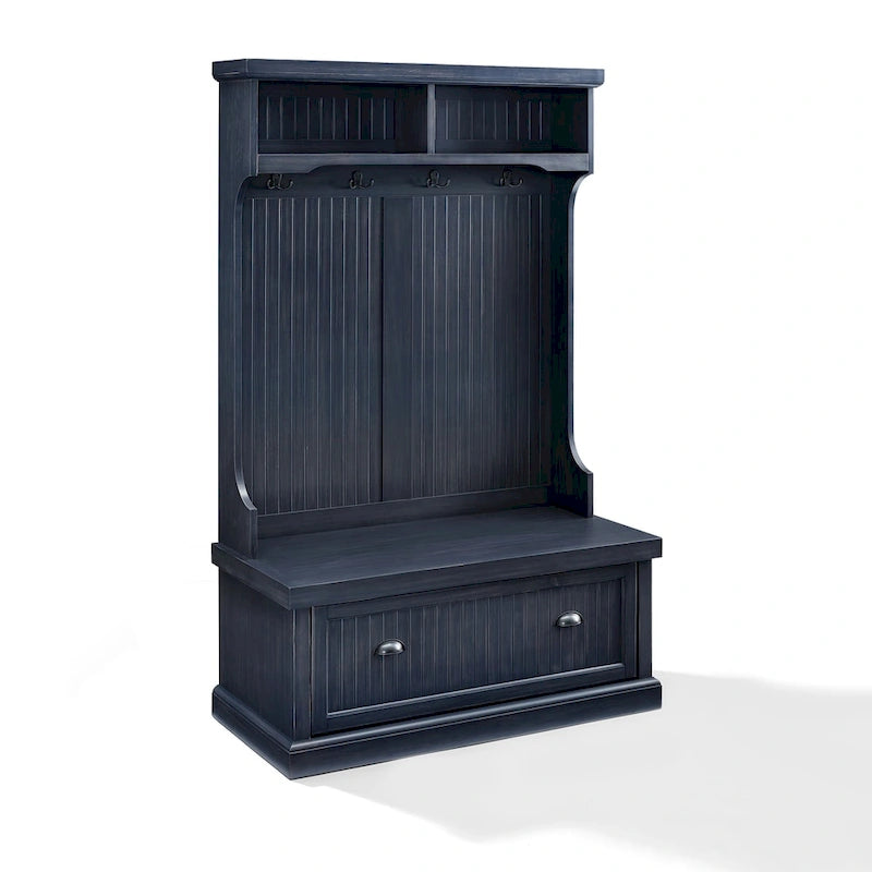Hall Tree In Distressed Navy Finish