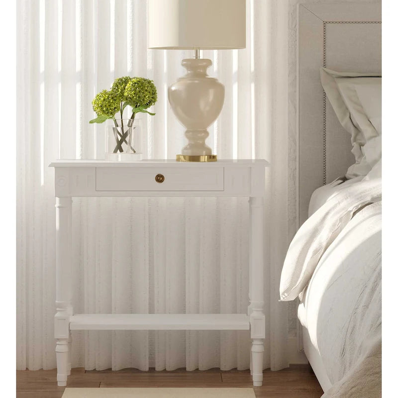Wood Console Accent Table with Drawer