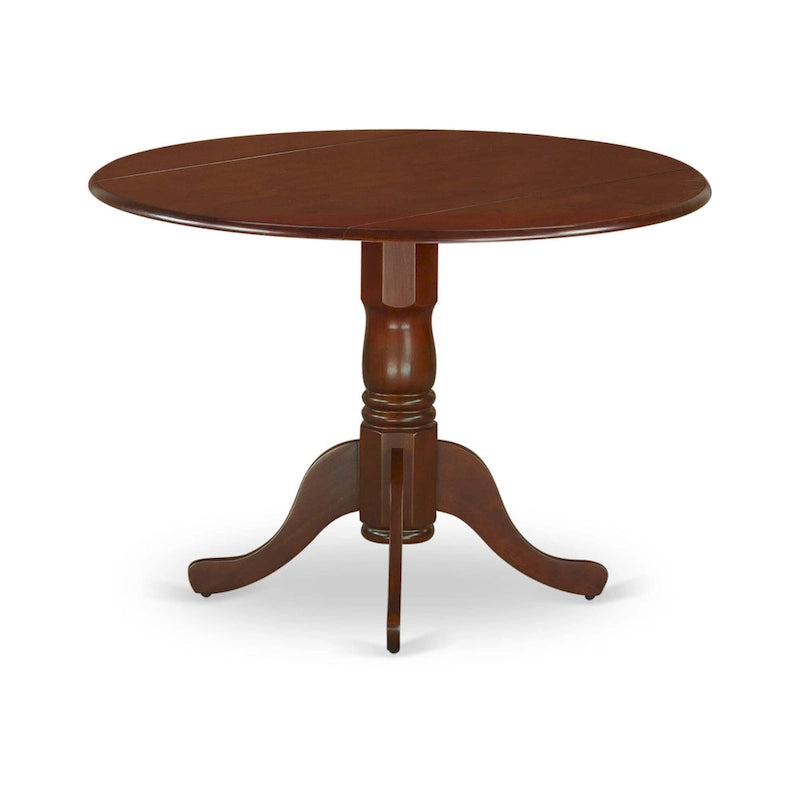 Round Pedestal Dining Table with Dropleaf & Finish Options