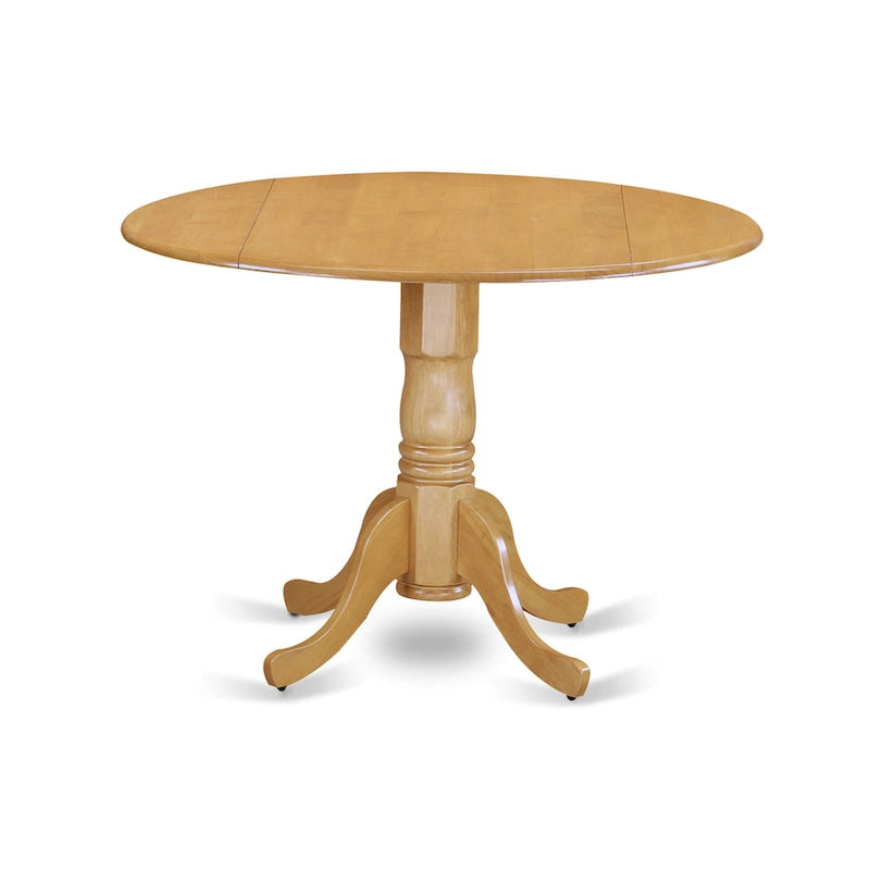 Round Pedestal Dining Table with Dropleaf & Finish Options