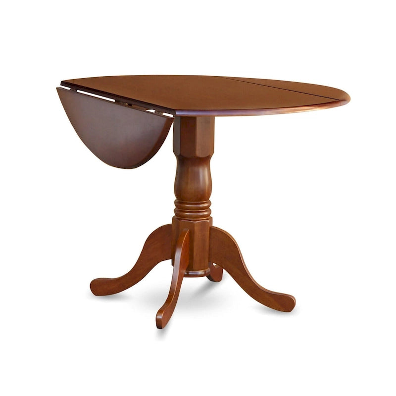 Round Pedestal Dining Table with Dropleaf & Finish Options