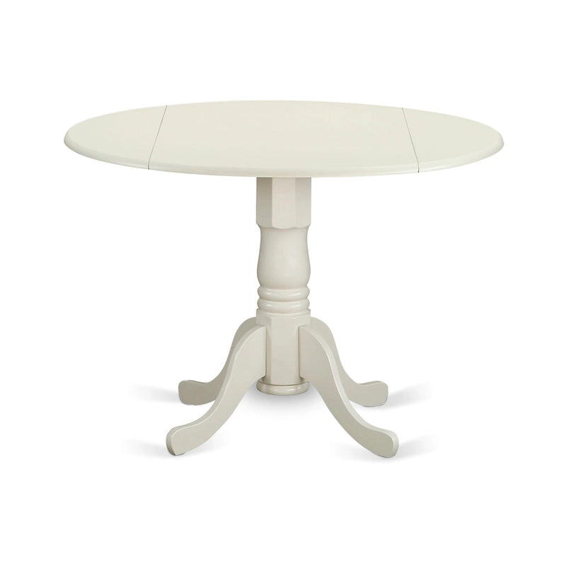 Round Pedestal Dining Table with Dropleaf & Finish Options