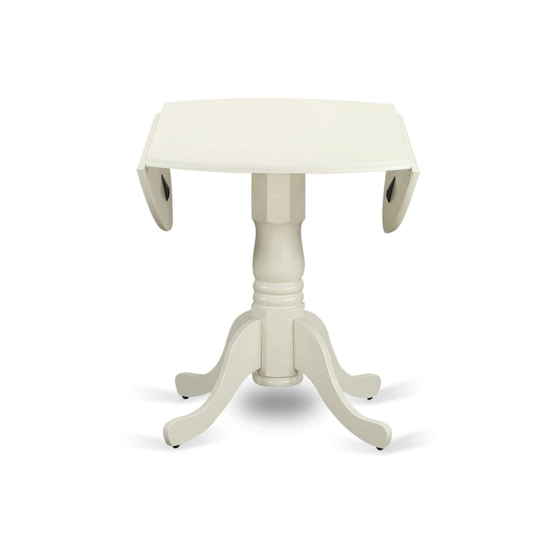 Round Pedestal Dining Table with Dropleaf & Finish Options