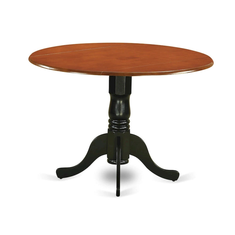 Round Pedestal Dining Table with Dropleaf & Finish Options