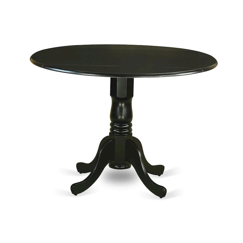 Round Pedestal Dining Table with Dropleaf & Finish Options