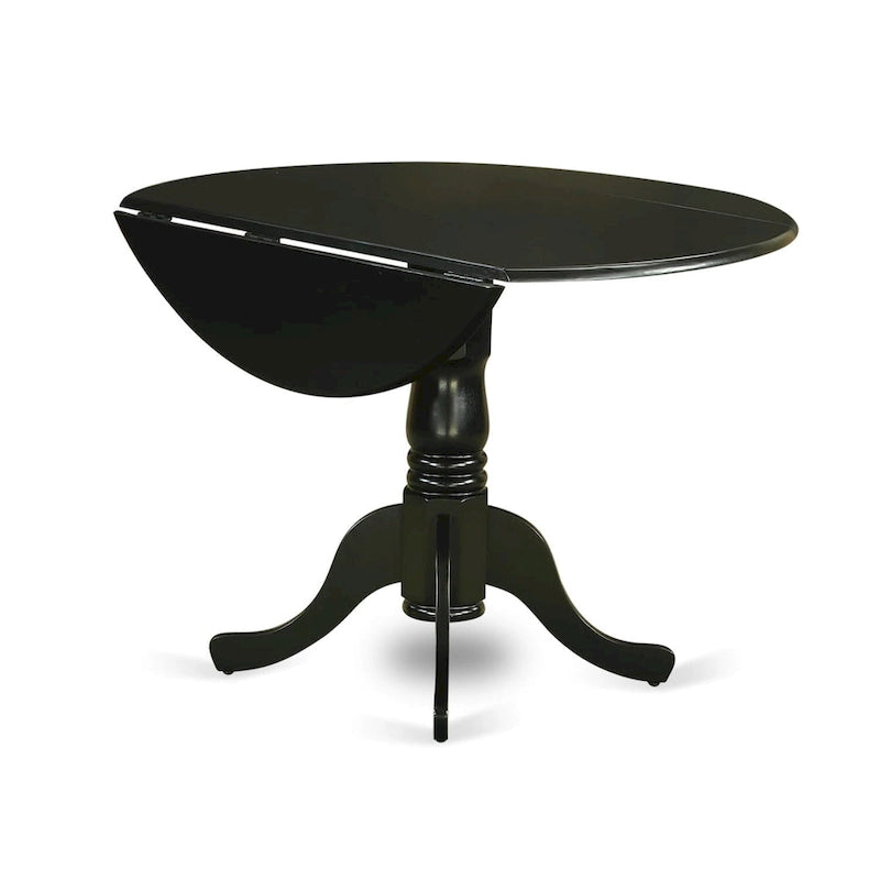 Round Pedestal Dining Table with Dropleaf & Finish Options