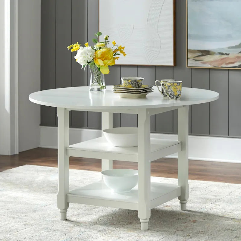 Cottage White Round Dining Table