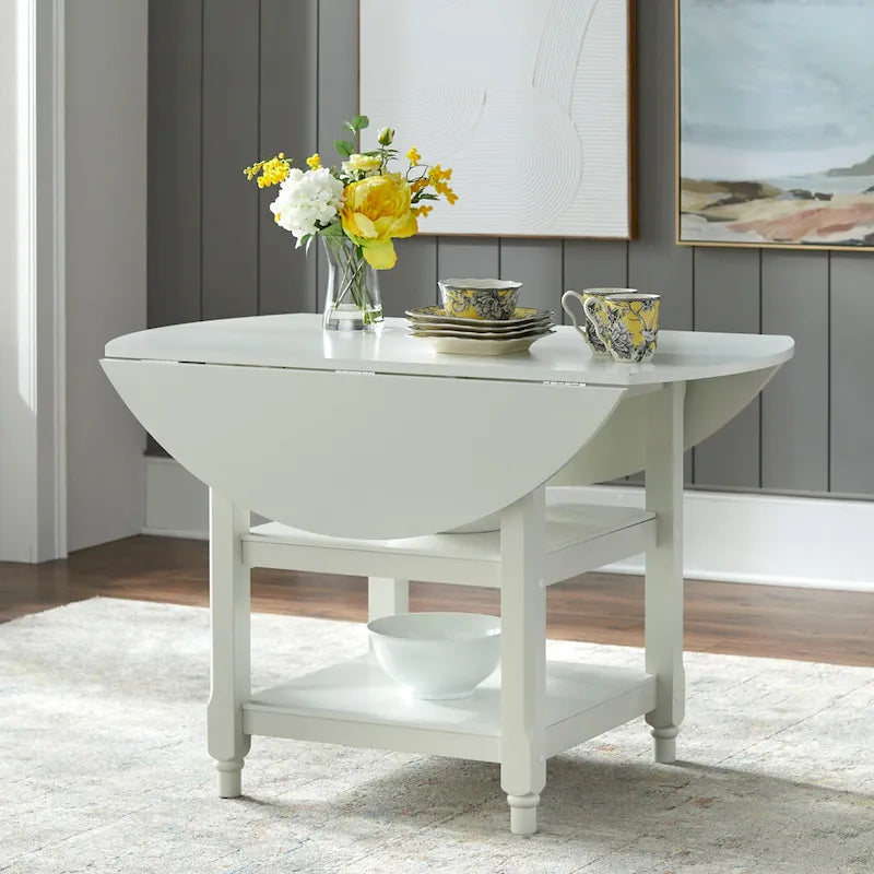 Cottage White Round Dining Table