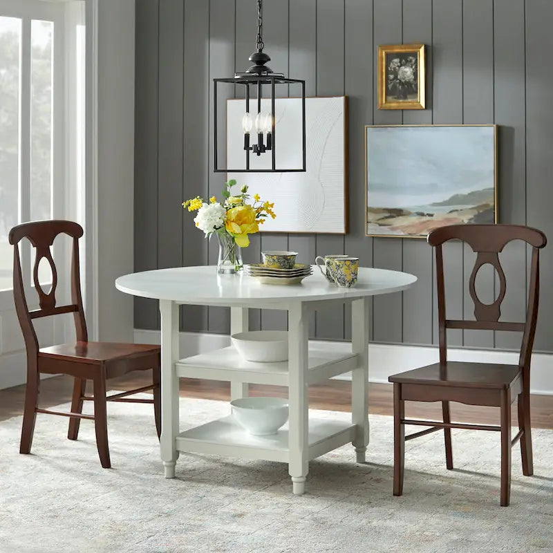 Cottage White Round Dining Table
