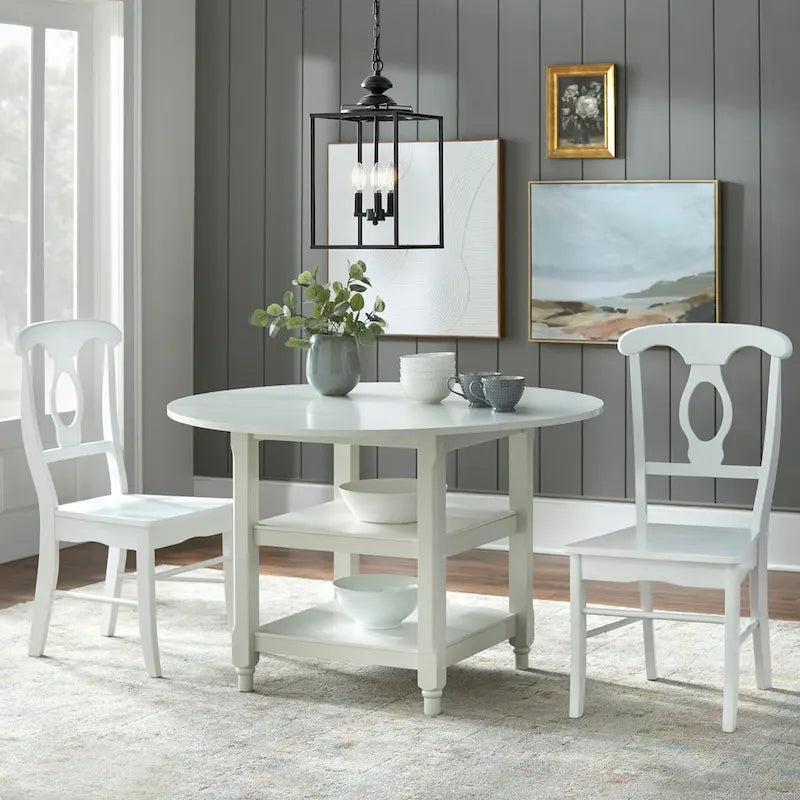 Cottage White Round Dining Table