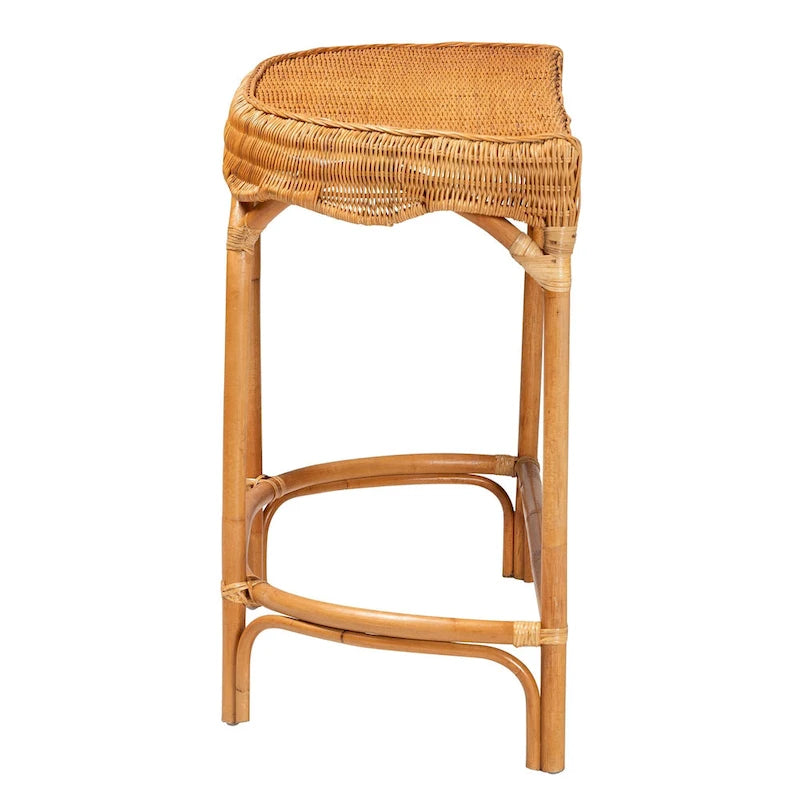 Modern Bohemian Natural Brown Rattan Console Table